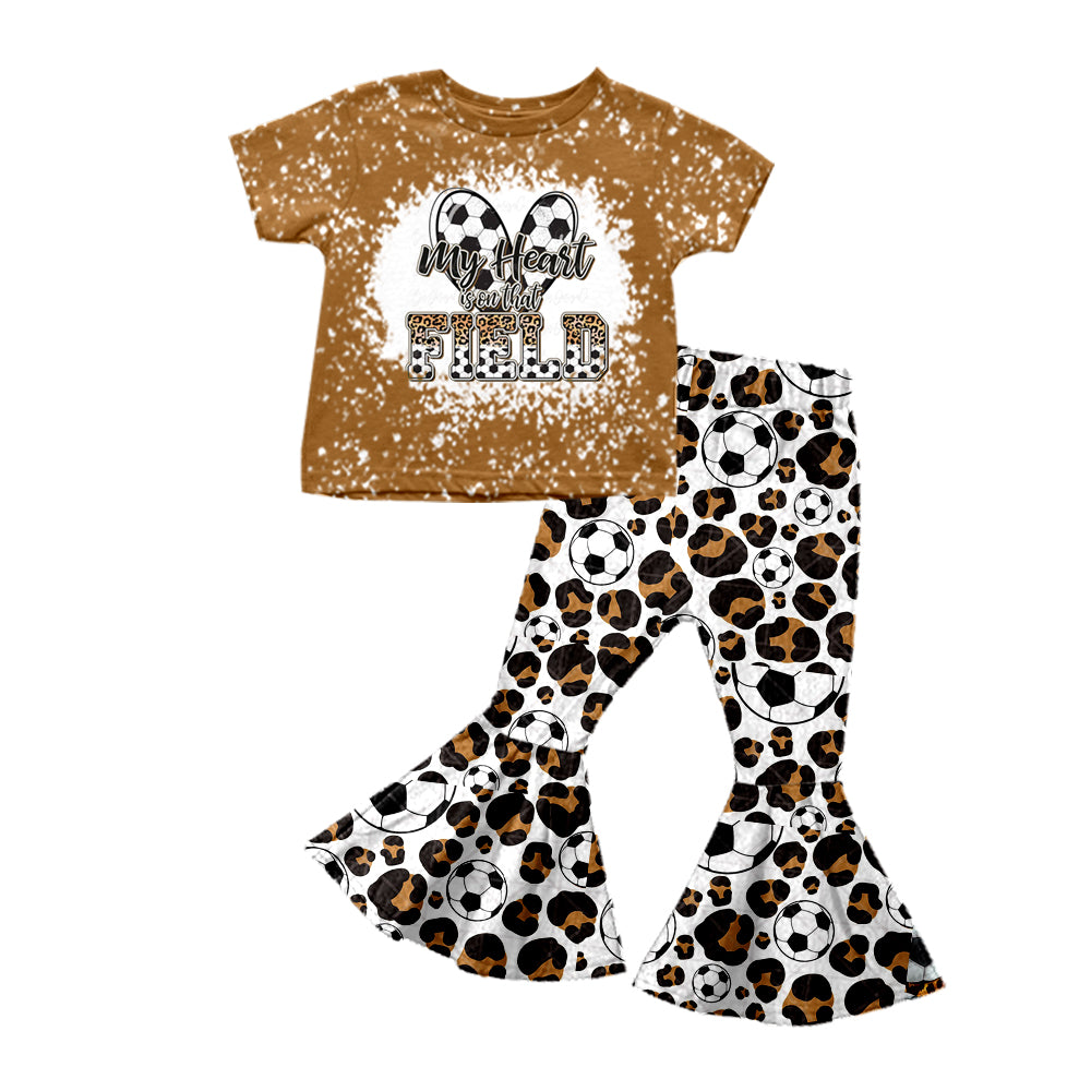 baby girls short sleeve soccer sports outfit
