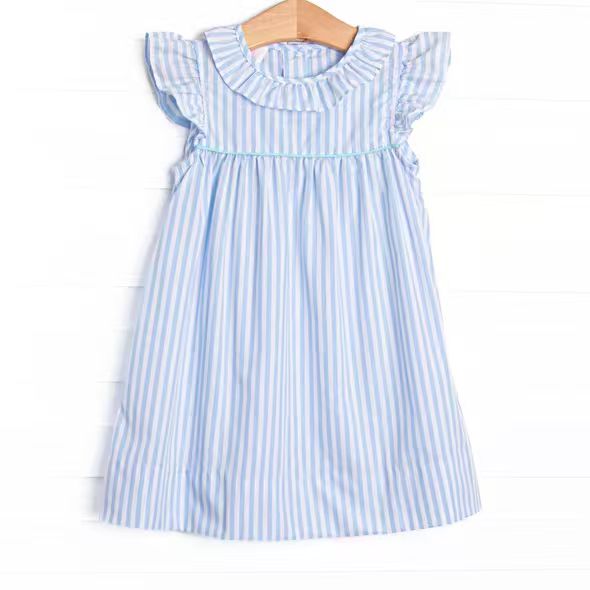 Blue stripes toddle girls summer dress