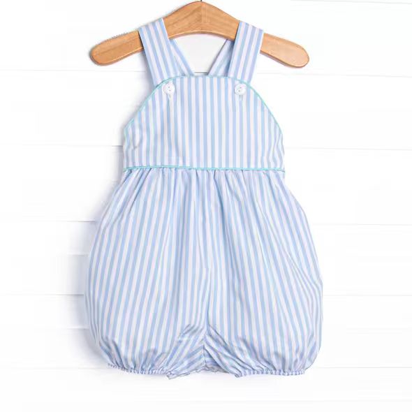 Blue stripes design toddle boy summer romper