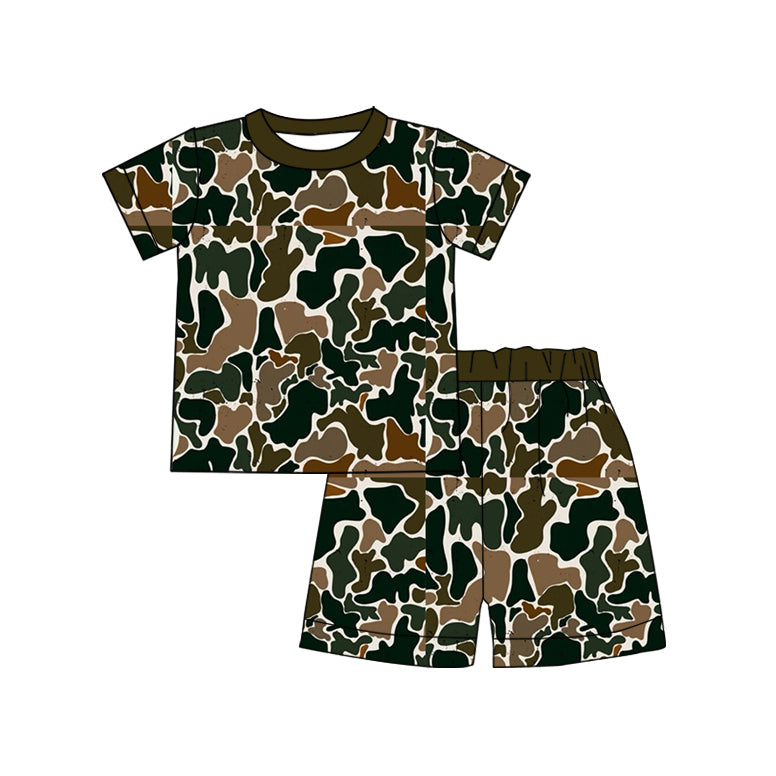 toddle kids baby green brown camo summer short sleeve clothes