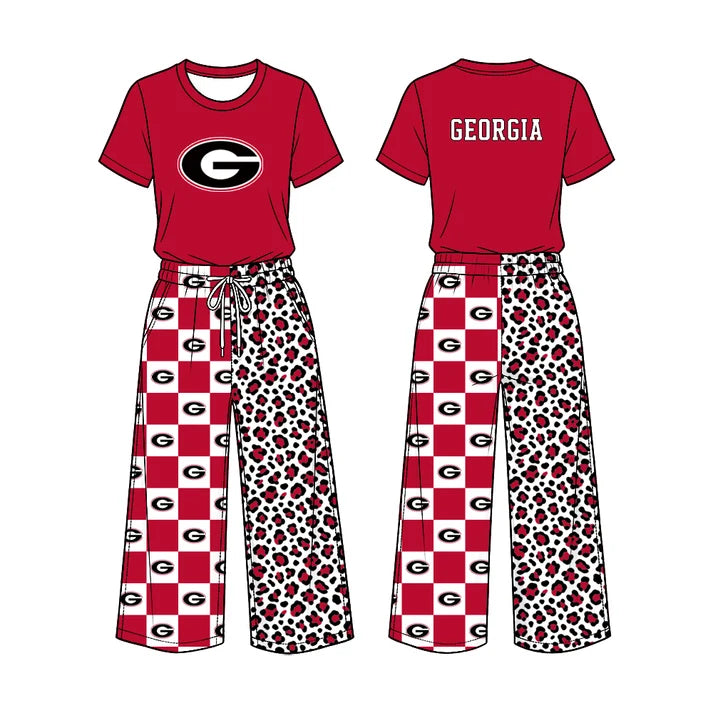 Baby girl custom team cheer design long sleeve top pants set