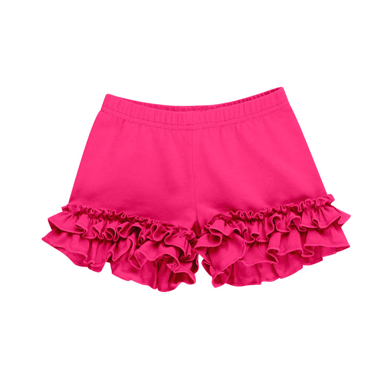 toddle baby girl hot pink ruffle cotton shorts