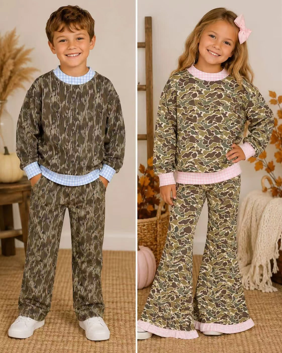 Toddle kids custom team camo design long sleeve clothes wholesale price
