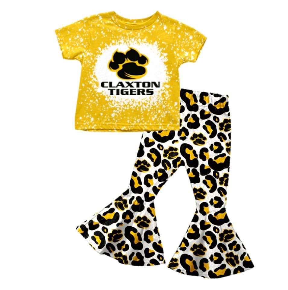Kids baby girls custom tiger team design outfit