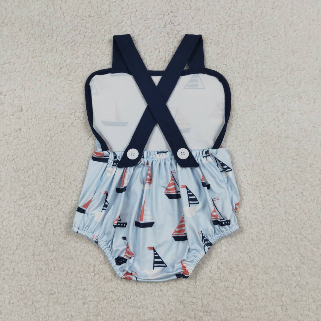 Sailboat design toddle boy summer romper