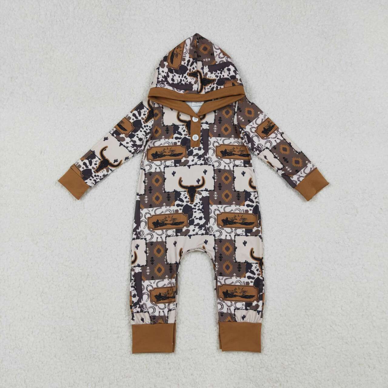 Western cowboy toddle baby hoodie romper