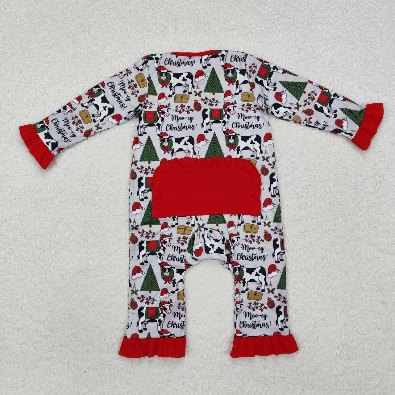 infant baby girls wholesale girls christmas heifer zip romper