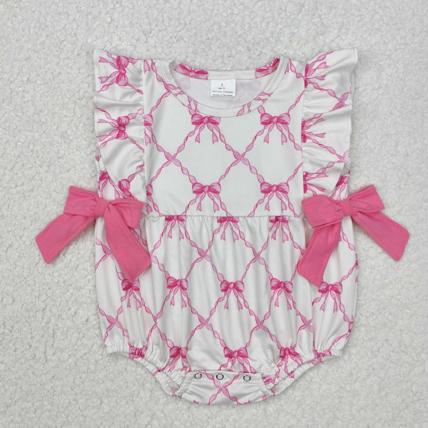 Toddle girls pink bow romper