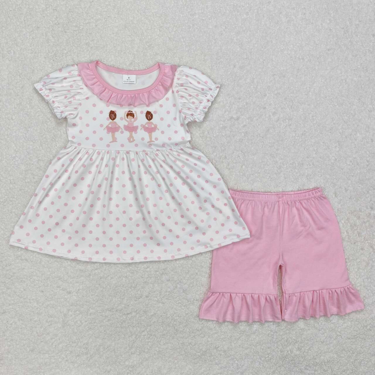 Toddle baby pink dots dance girl summer outfit