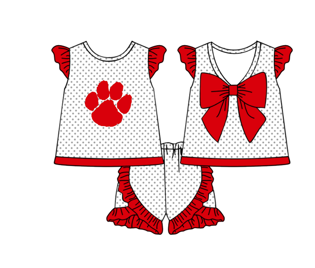 Custom team top matching shorts girl summer outfit