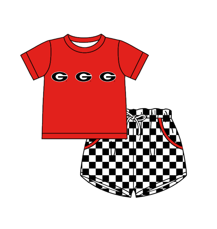 Custom team top matching shorts boy summer outfit