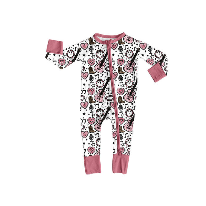 Toddle baby girls country music zip romper wholesale factory price