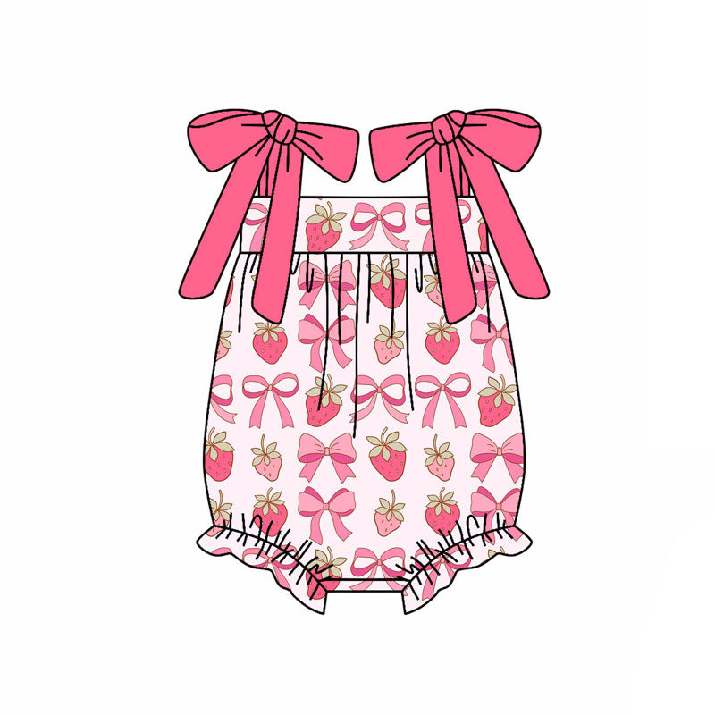 Toddle baby girls strawberry romper wholesale factory price