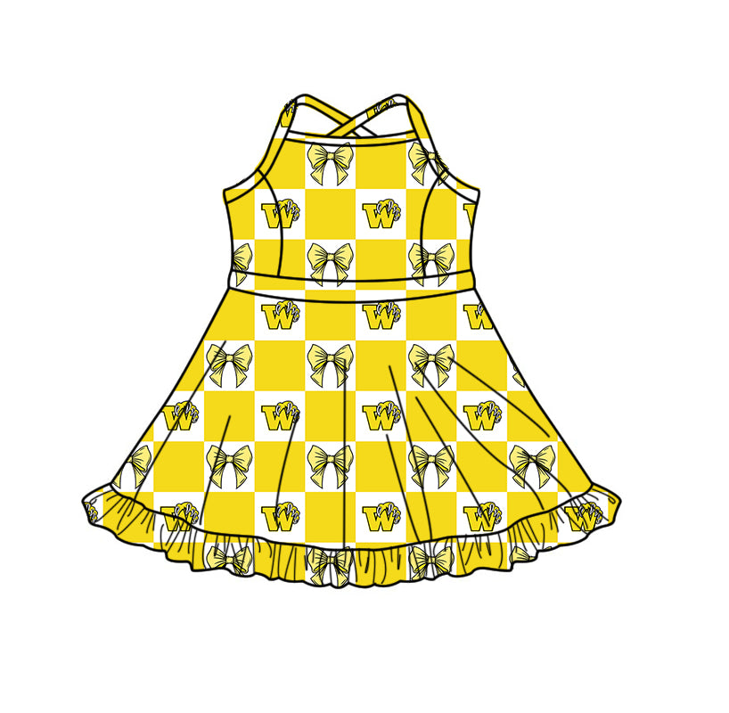 Toddle girls wholesale custom team design yoga dress