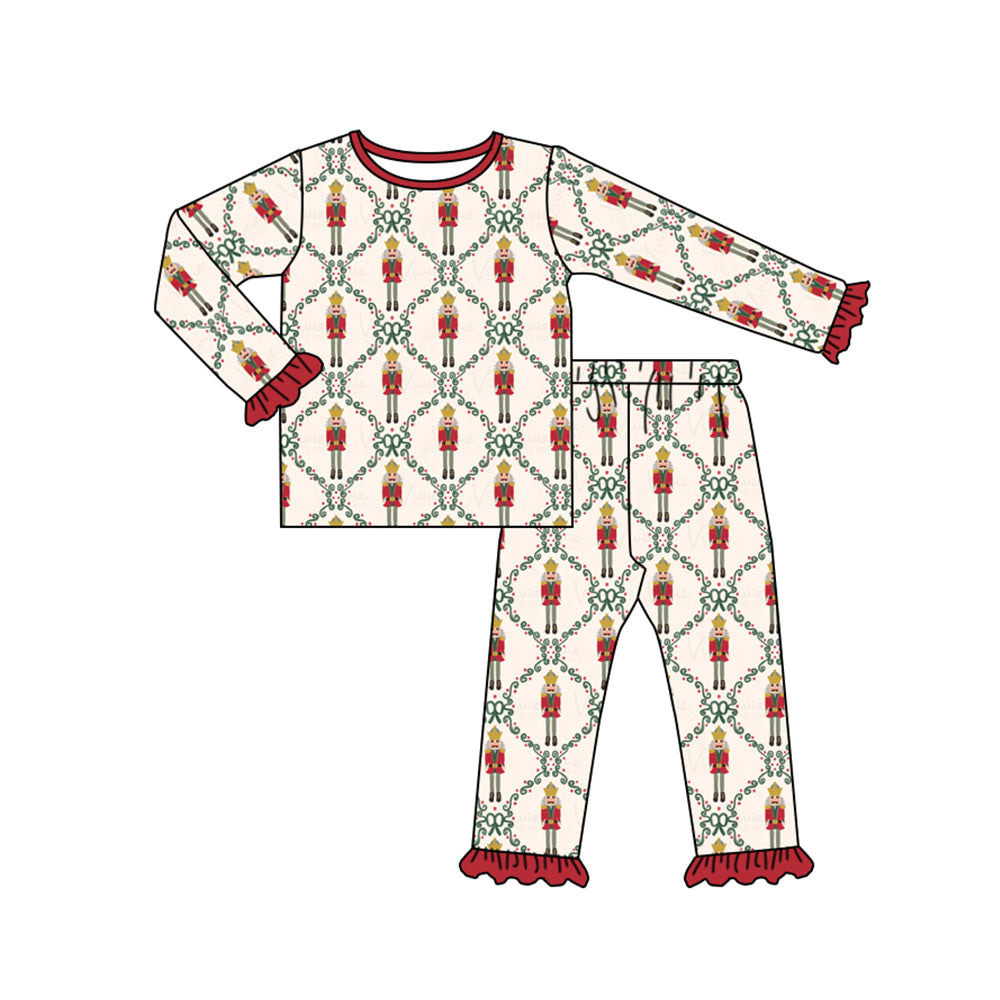 toddle baby girl christmas soldier long sleeve pajama set