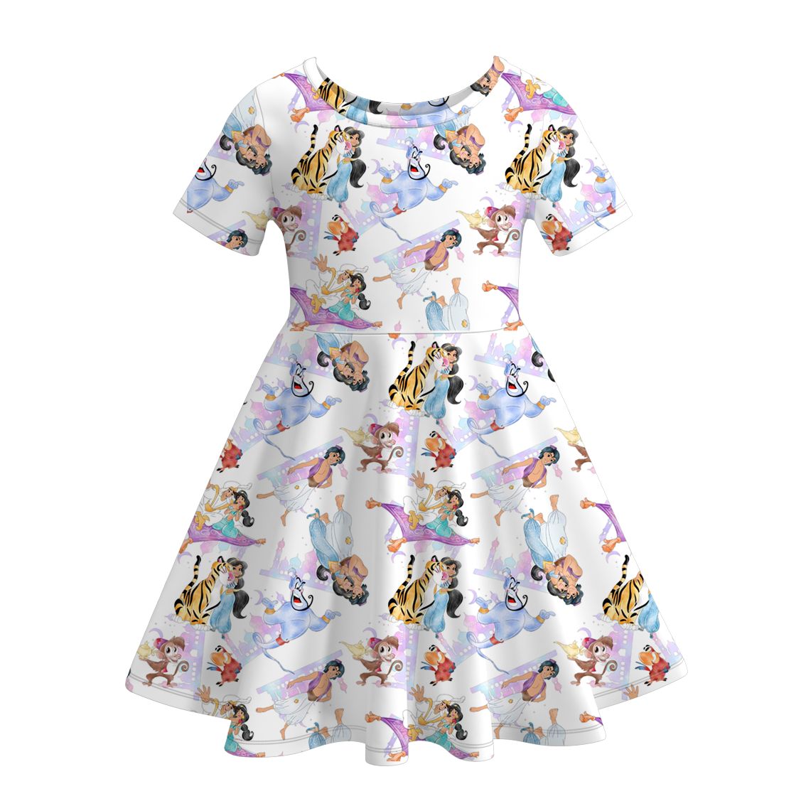 whoesale kids girls cartoon short sleeve dress