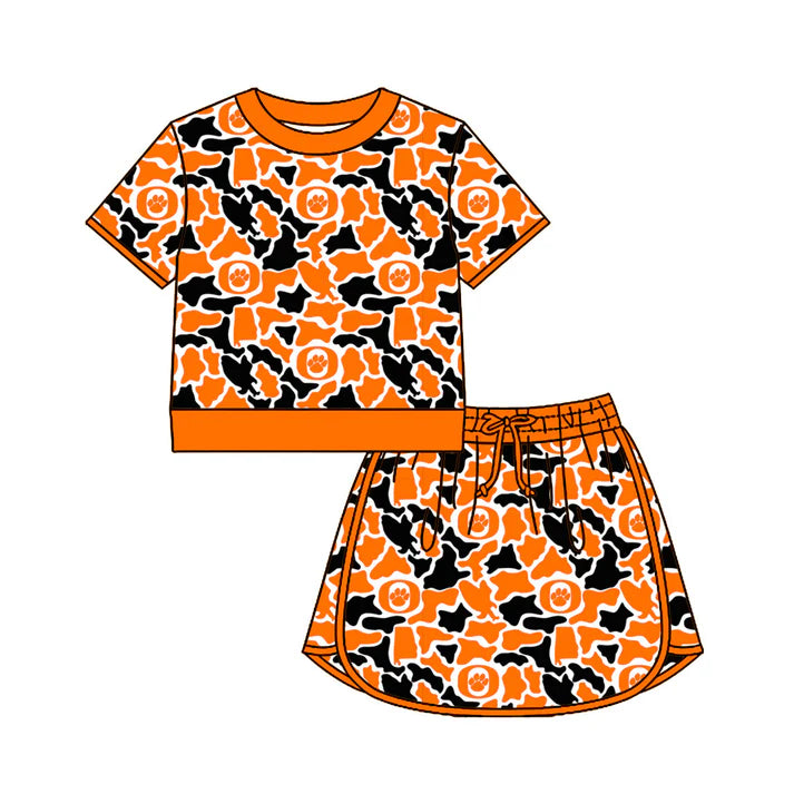 Custom team top matching skorts girl summer outfit