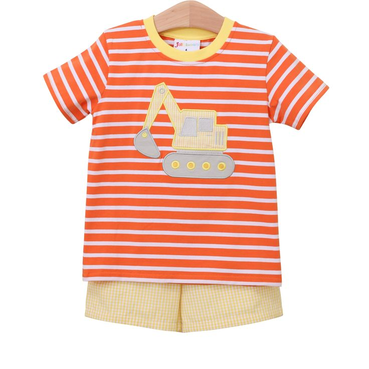 baby girls short sleeve construction design outfit