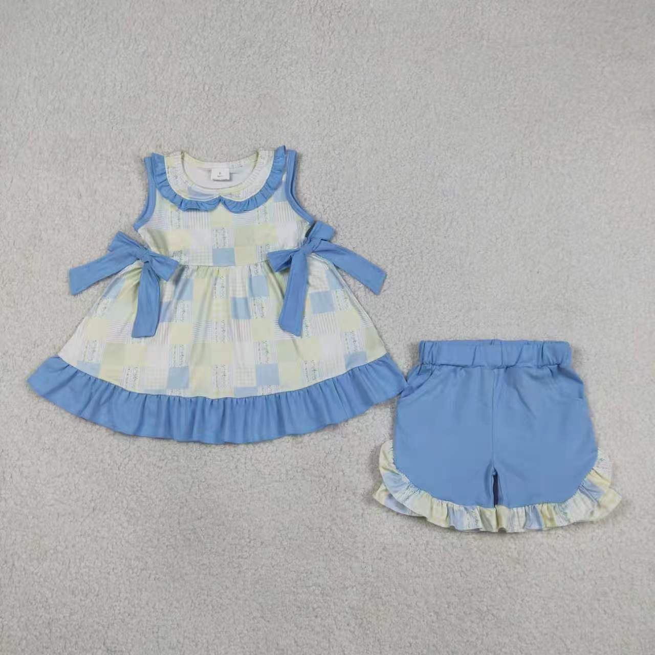 Short sleeve pocket top matching shorts boy summer outfit