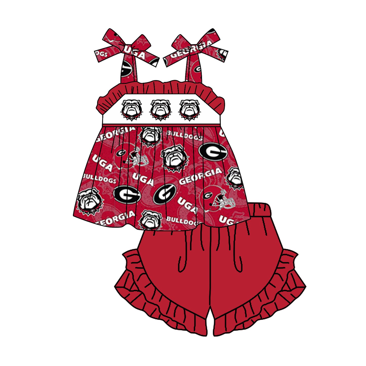 baby girls dog team design summer shorts outfit
