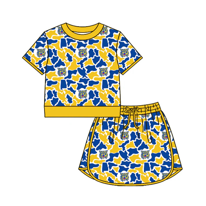 Custom team top matching skorts girl summer outfit