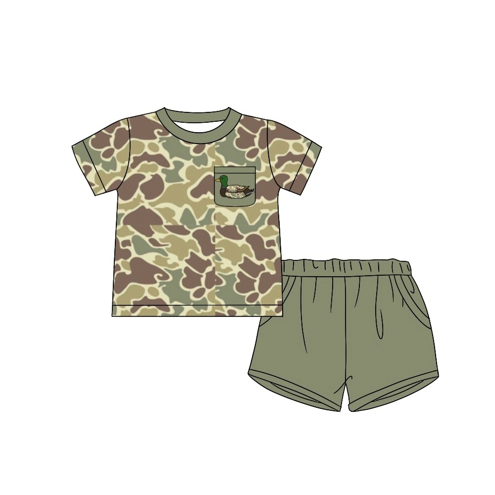 duck pocket baby boy camo design outfit