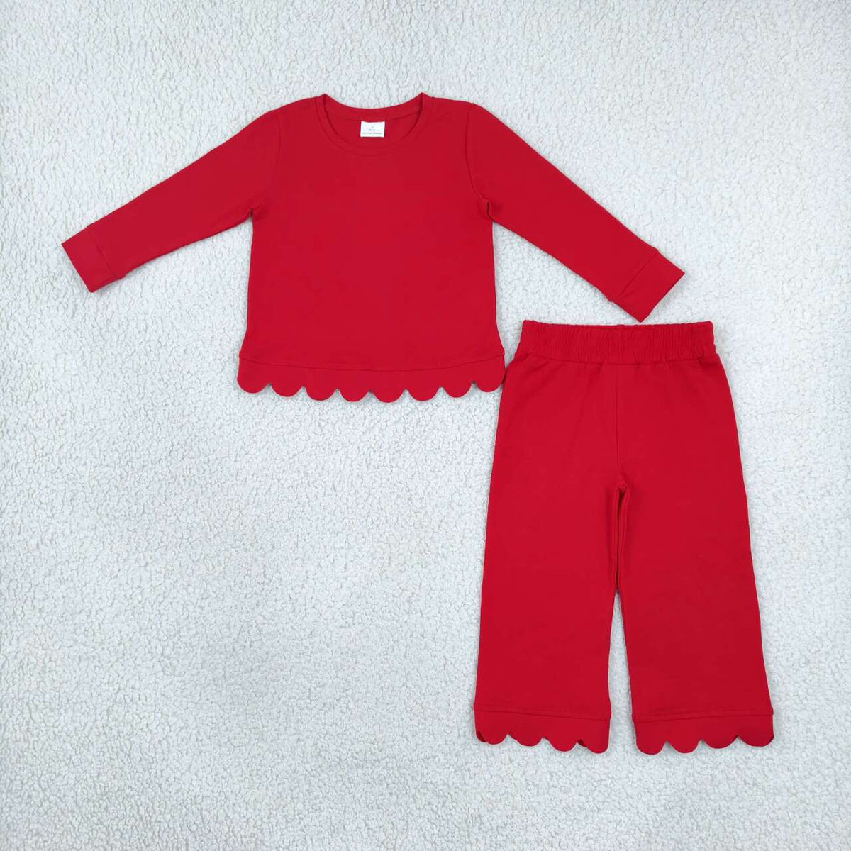 Girls long sleeve red color matching outfit