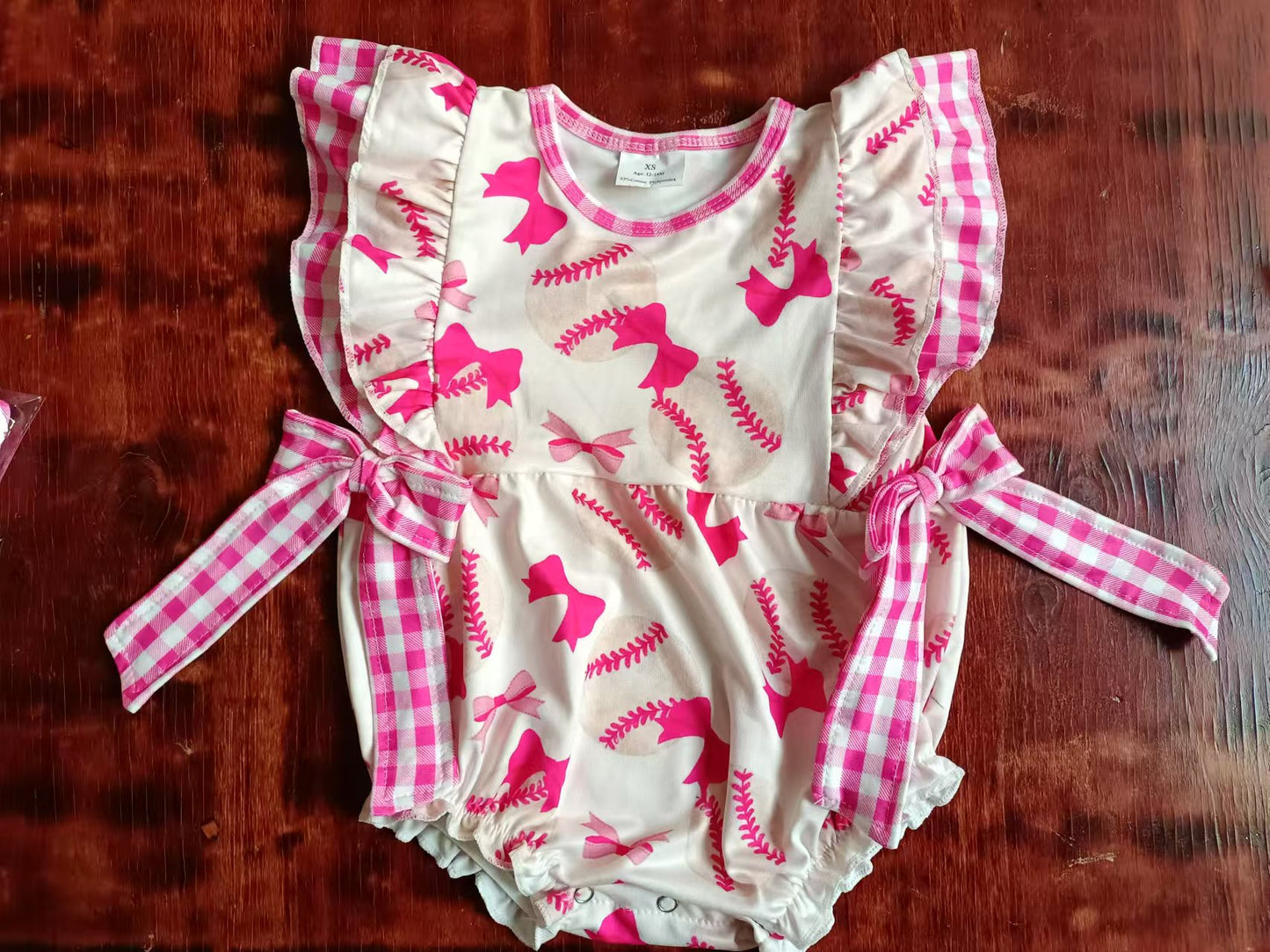 Baby girls baseball romper