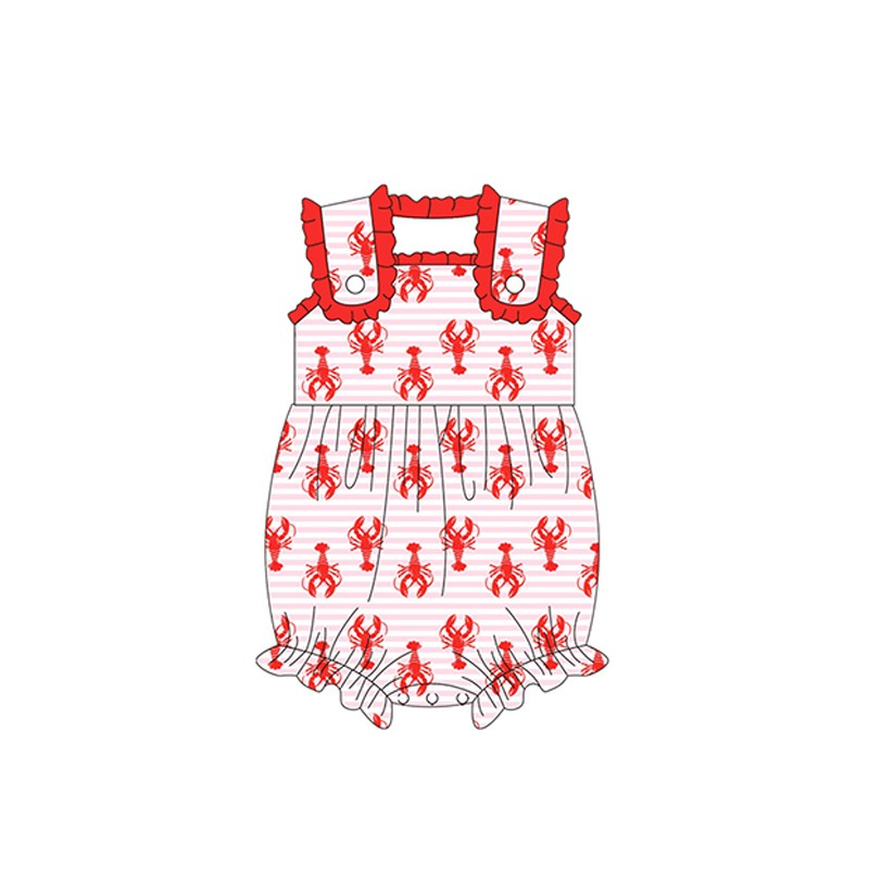 infant baby girls crawfish romper