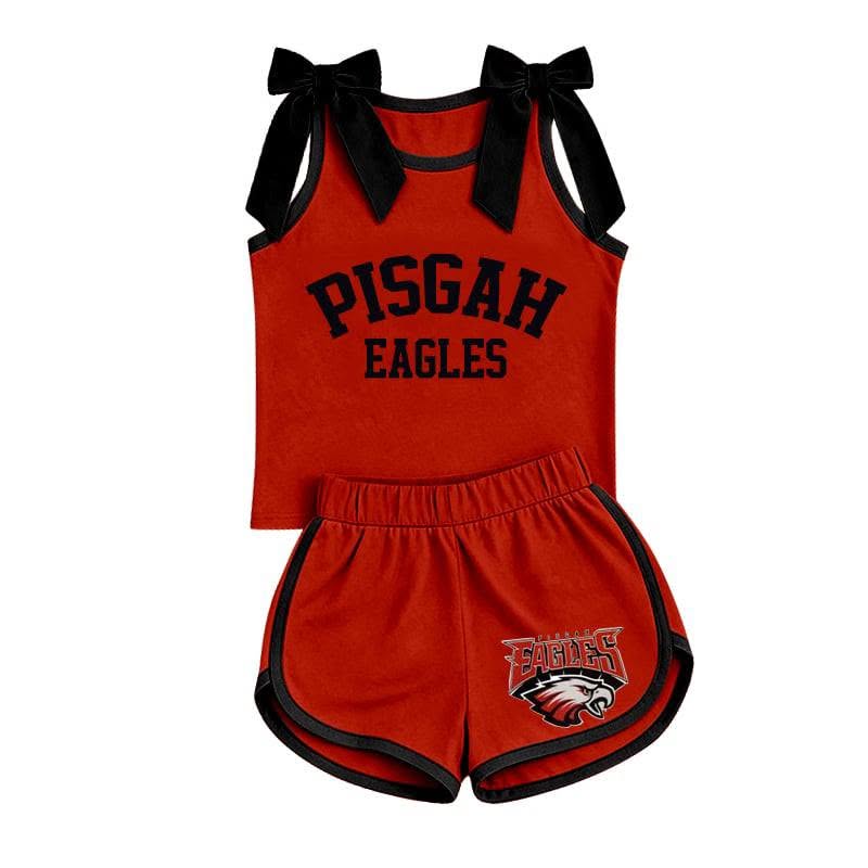 Custom team sleeveless top matching shorts girls summer outfit
