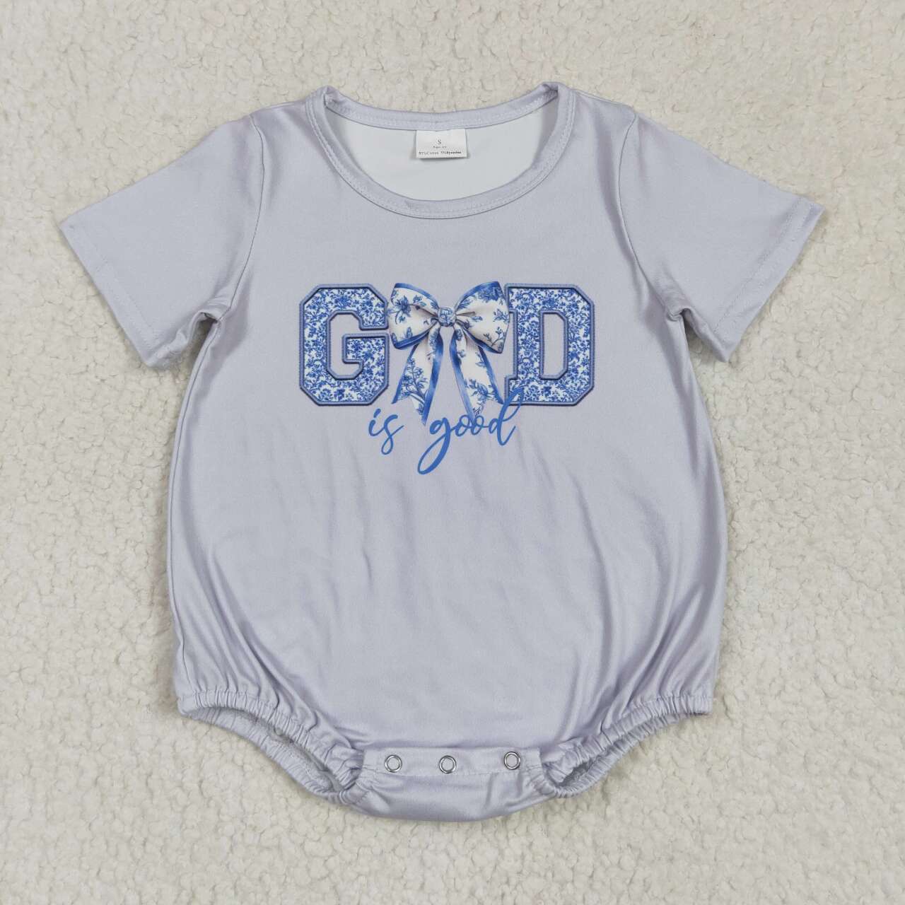 God is good blue floral summer romper