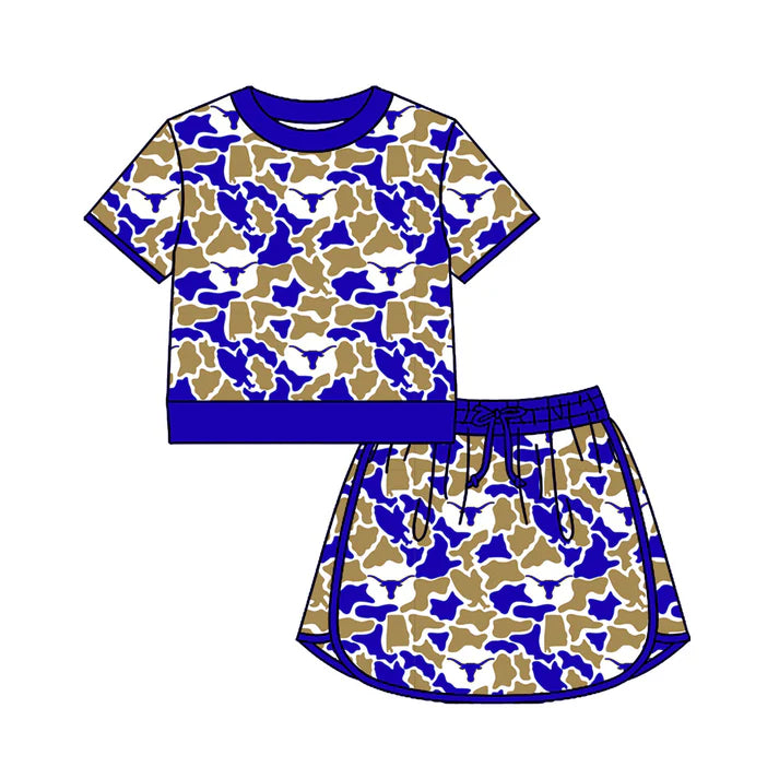 Custom team top matching skorts girl summer outfit