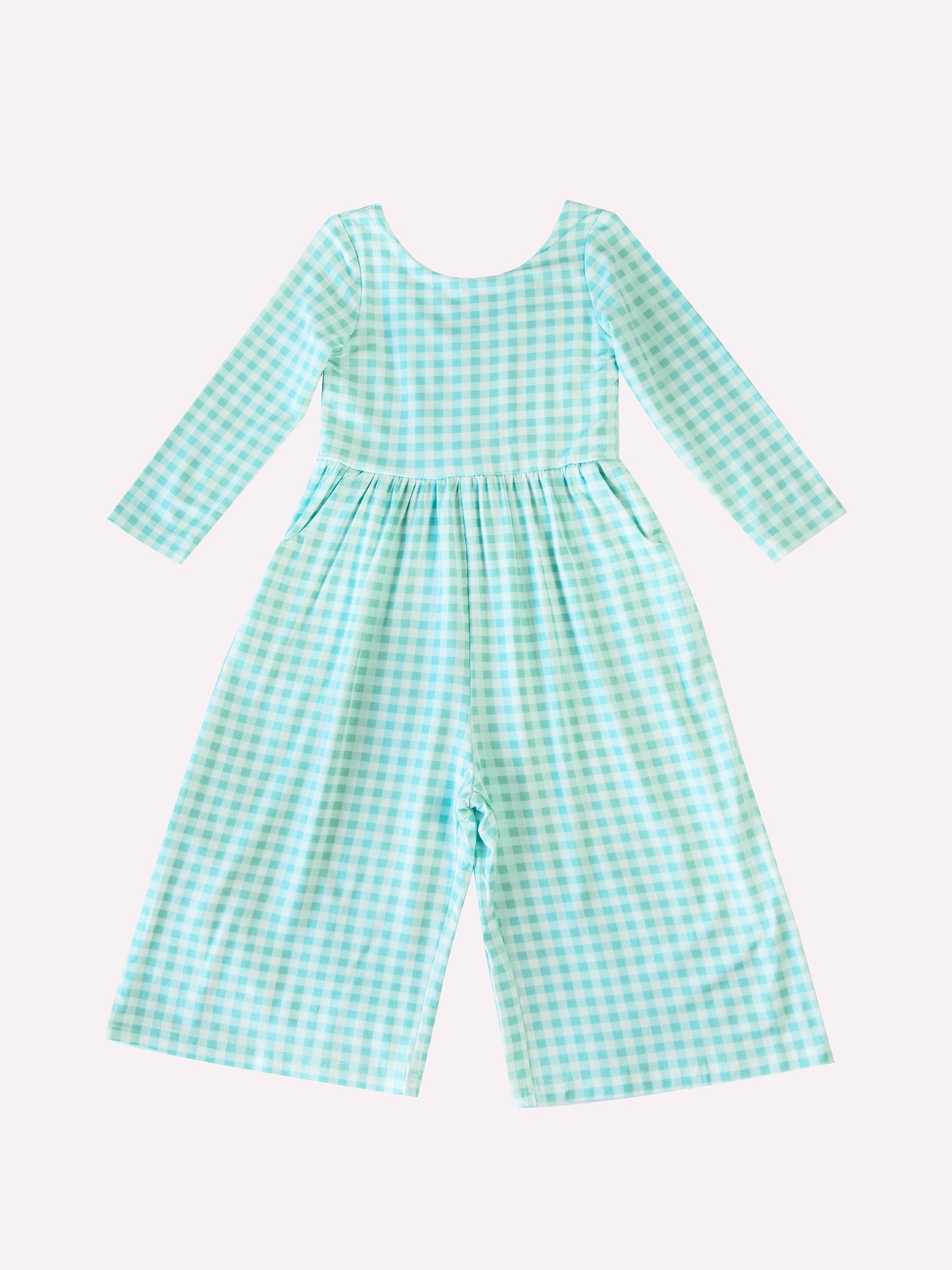 baby girls blue plaid summer jumpsuit