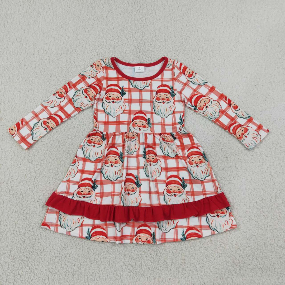 Christmas santa girls long sleeve fall winter dress