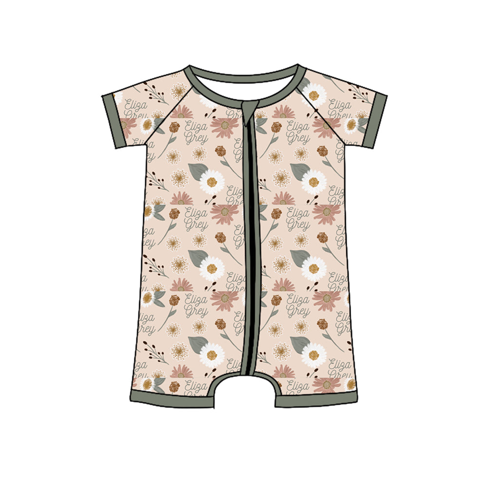 infant baby boy short sleeve zip romper