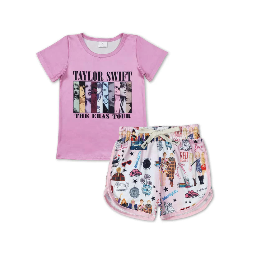 GT0690+SS0255 baby girls clothes country music singer shorts sets