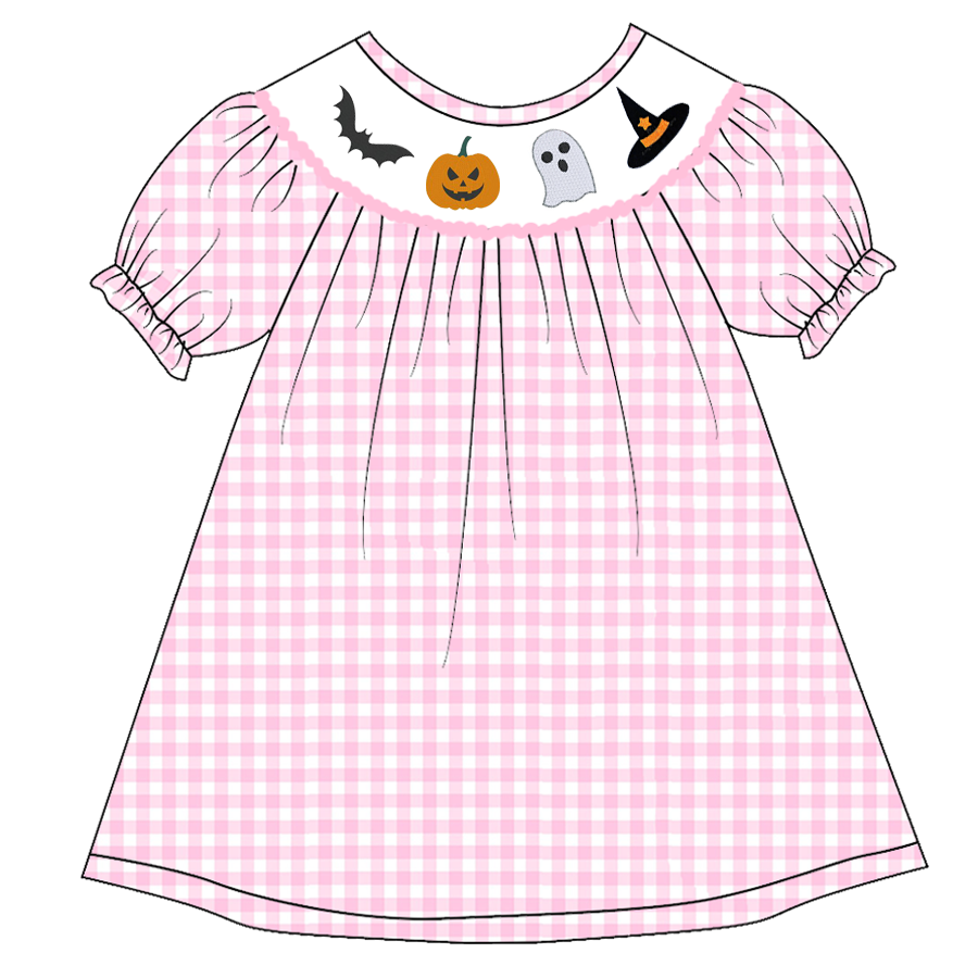 Halloween ghost pumpkin wholesale girls boutique dress