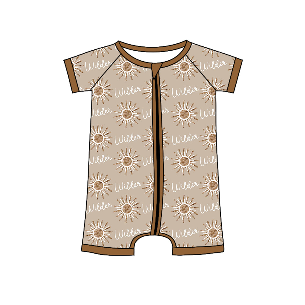 infant baby boy short sleeve sunshinie farm zip romper