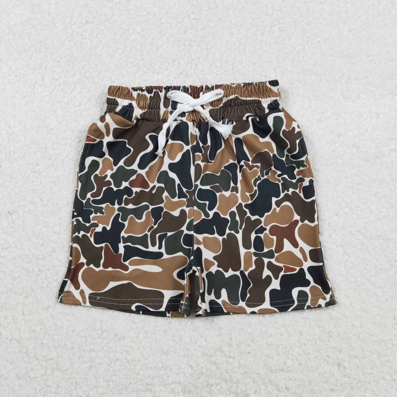 baby boy brown green camo summer shorts