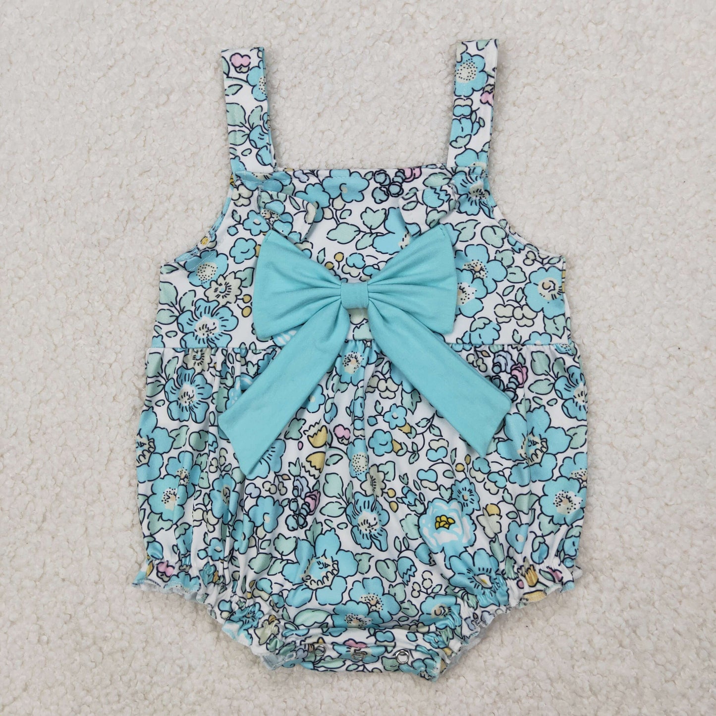 Blue floral baby girls summer matching clothes