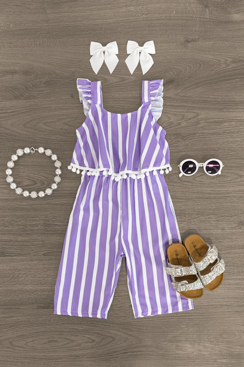 baby girls lavender summer jumpsuit