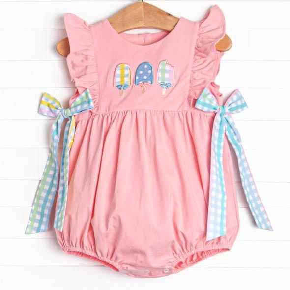infant toddle girls summer popsicle romper