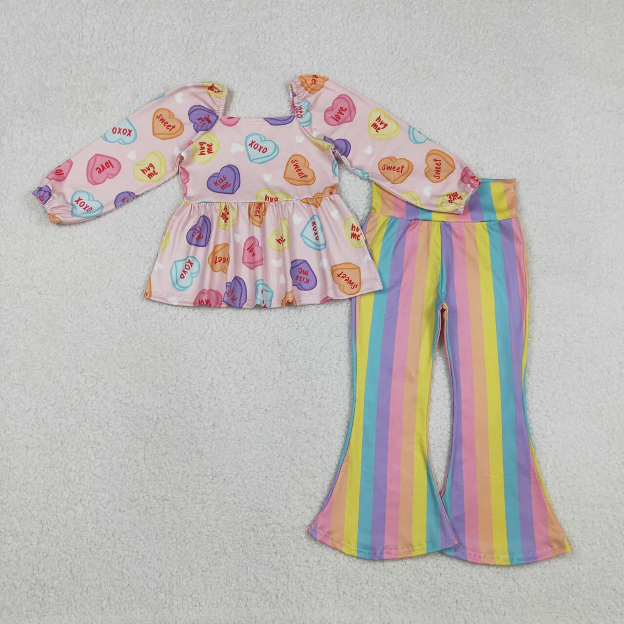 Valentines day xoxo girls long sleeve outfit