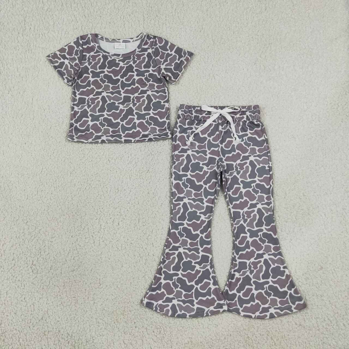 Baby girls grey camouflage matching clothes