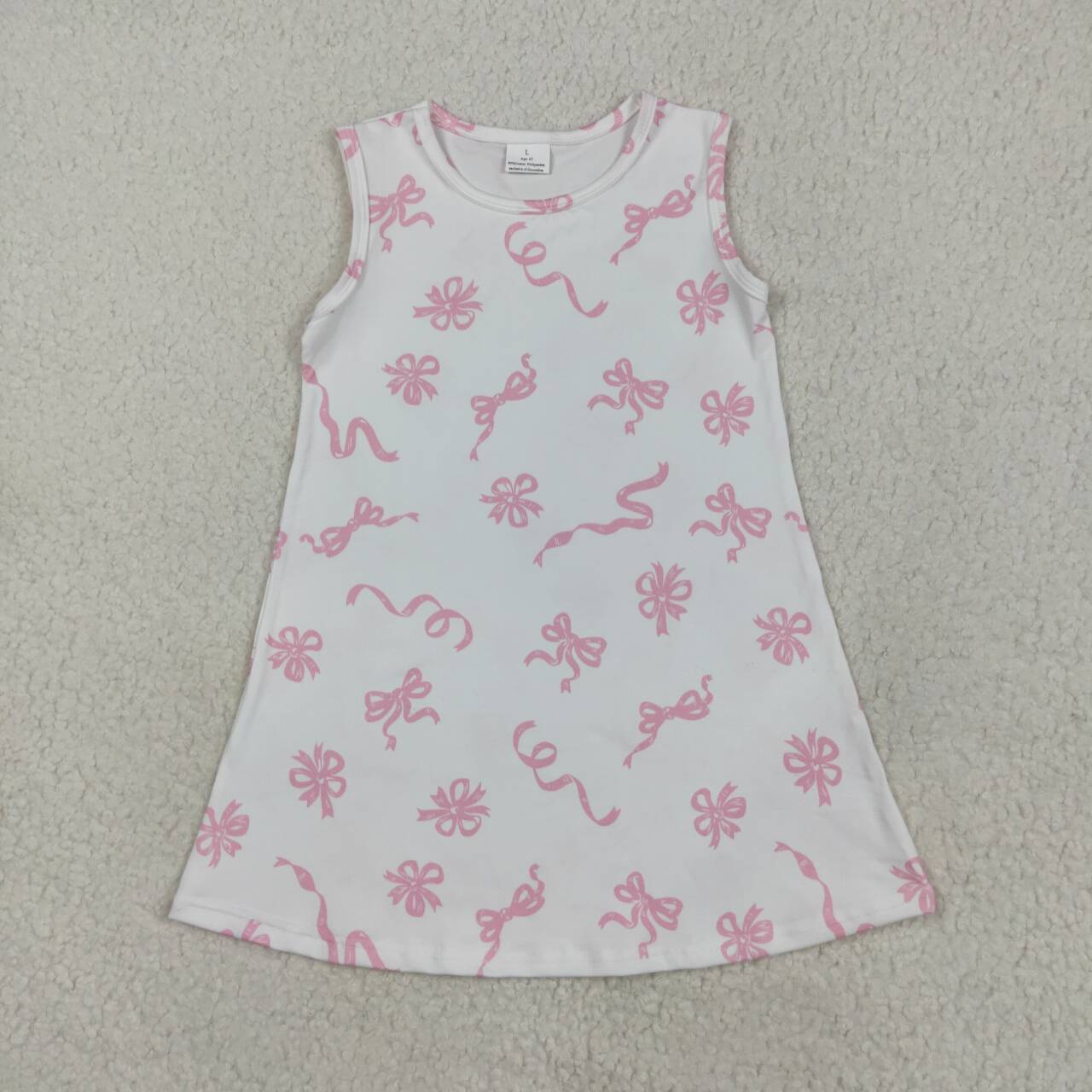Infant baby girls pink bow summer dress