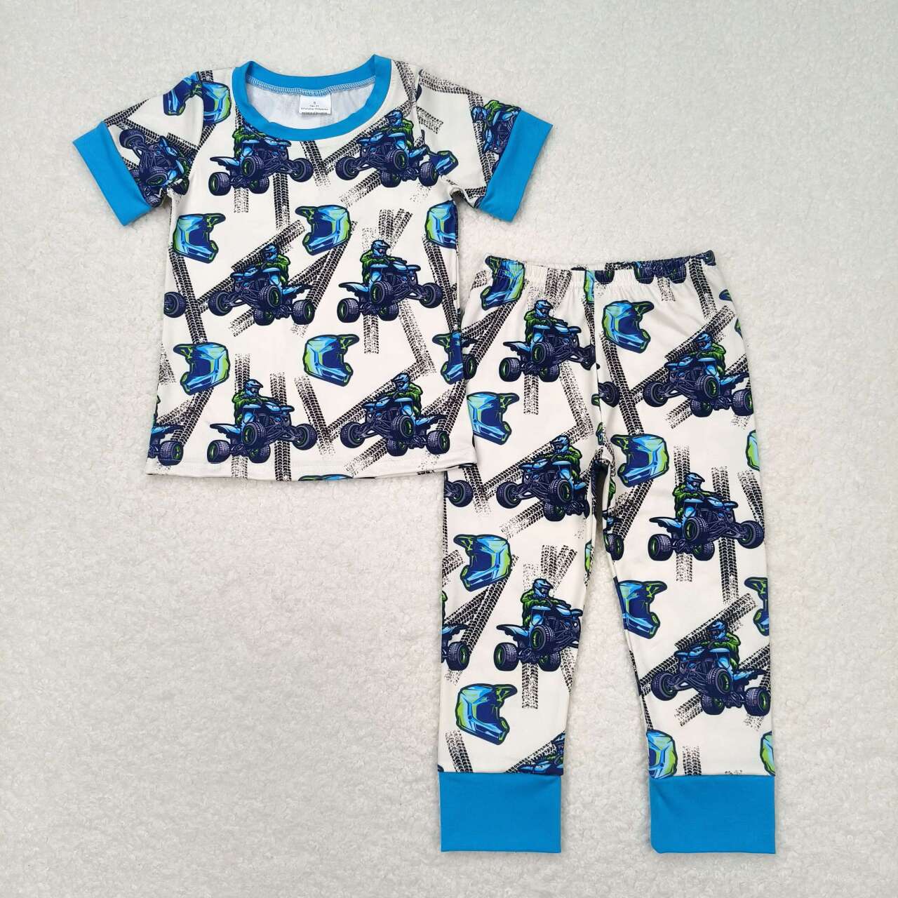 ricing bike boy short sleeve clothing set