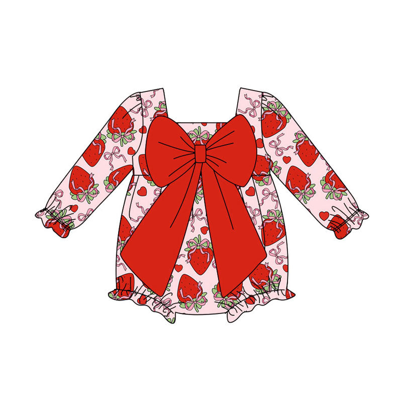 toddle girls strawbeery long sleeve romper
