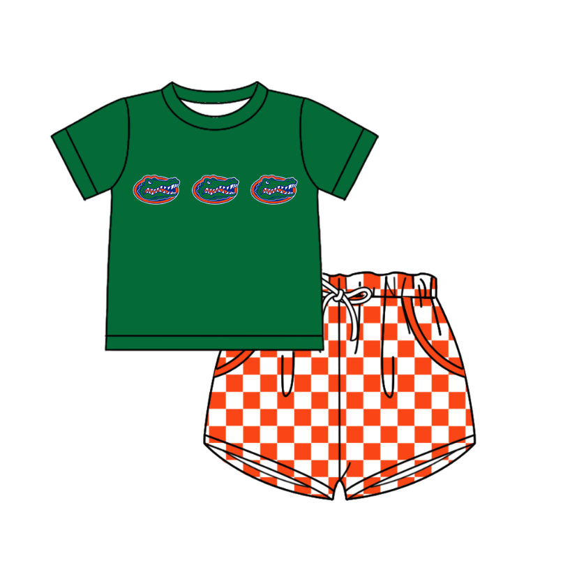 Custom team top matching shorts boy summer outfit