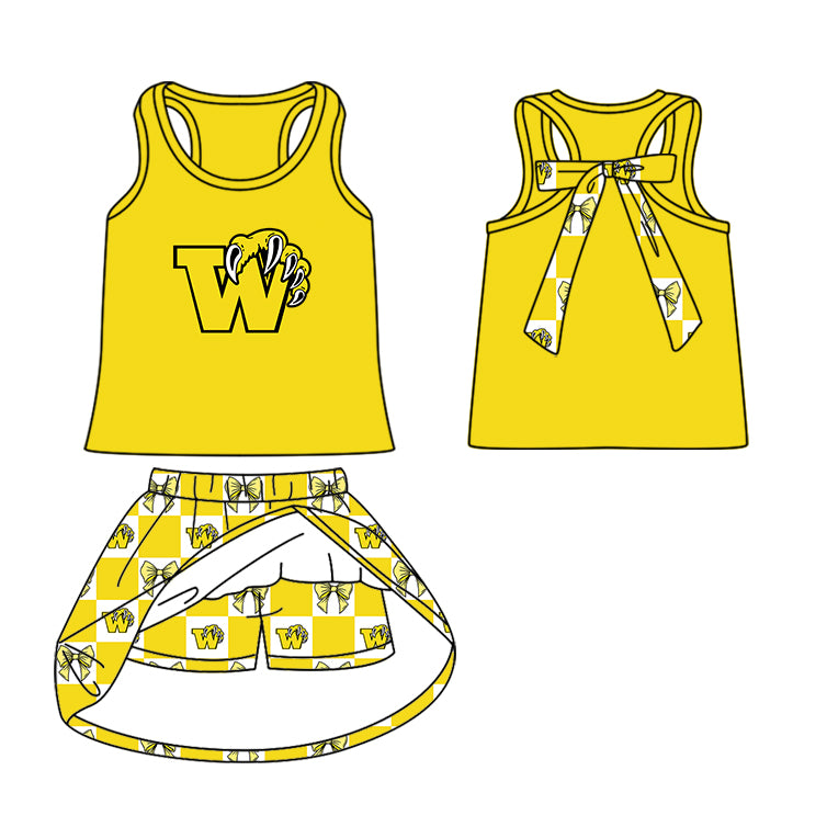 baby girls team cheer skirt outfit add liner shorts