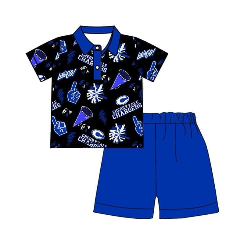 Custom team top matching shorts boy summer outfit